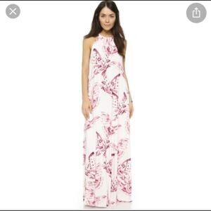 Rachel Pally Renee Halter Maxi Dress Women's XXS Vino Mariposa Butterfly Print